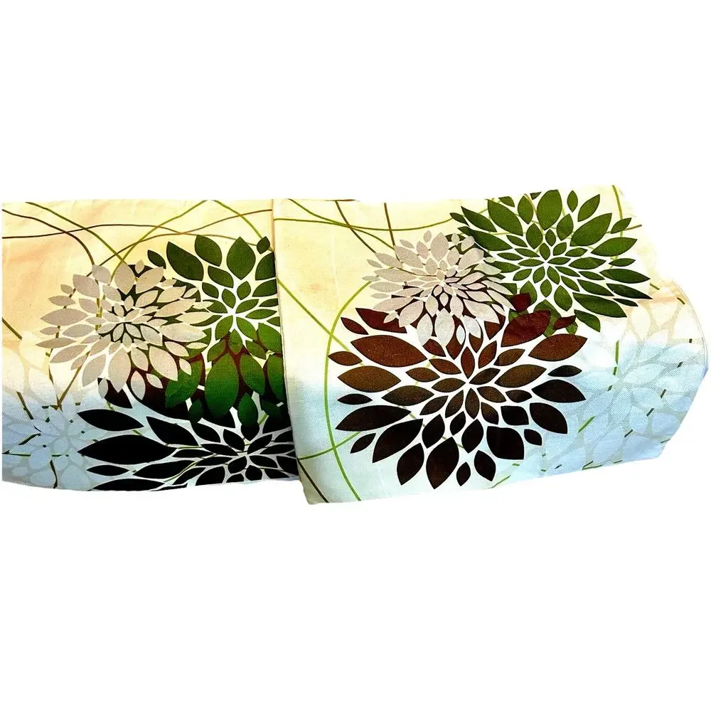 NEW 2 Pillow Cover White Green, Leaves earth tones boho eco 15 X 15 Woven Cover